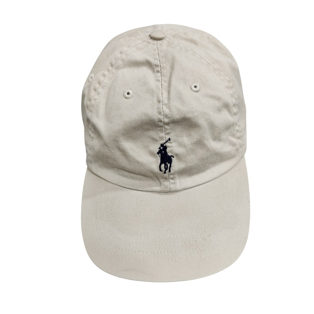 Polo Ralph Lauren Hat Cap Strap Back Mens One Size Beige Pony Dad Hat Baseball